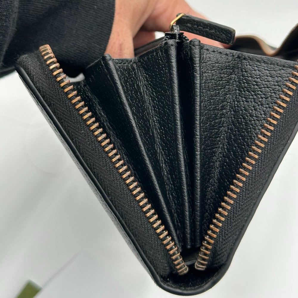 π₯GUCCI ANIMALIER LEATHER ZIP AROUND WALLET π₯FULL INCLUSIONπ₯ - Picture 10 of 14